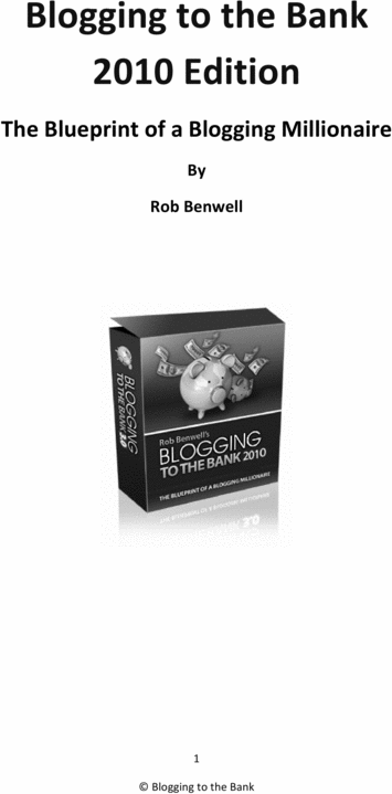 Product picture Blogging to the bank 2010 JUST 6 USD